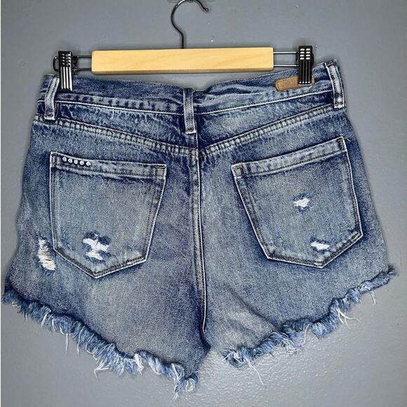 Blank NYC Light Wash Distressed Jean Shorts High Rise Blue Size 28 - Picture 3 of 4